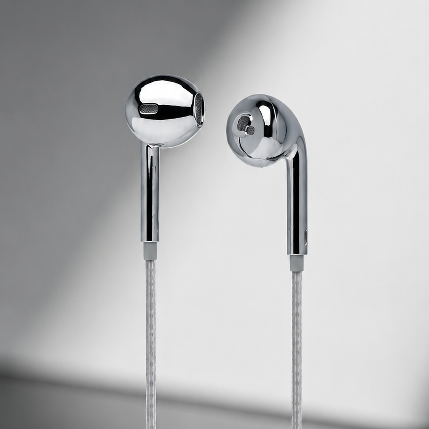 Silver  Wired Earphones